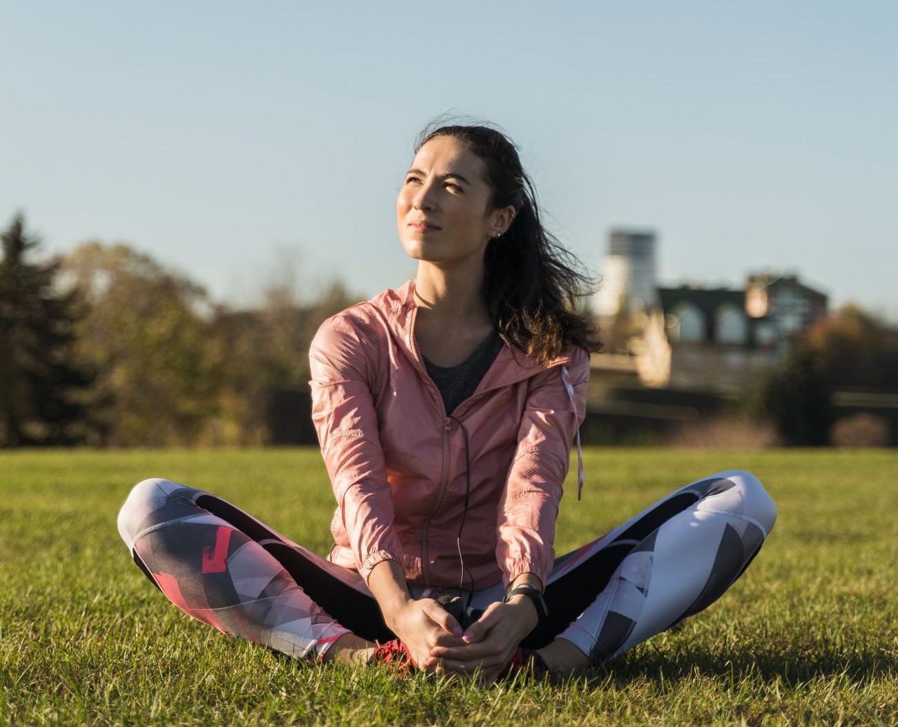 workplace health and wellness employee in park